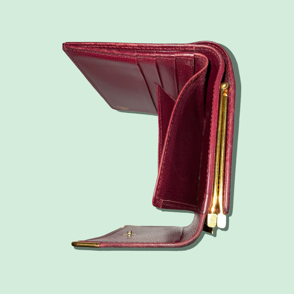Cartier Red Tri-fold Wallet with Gold Accents - Picture 12 of 13